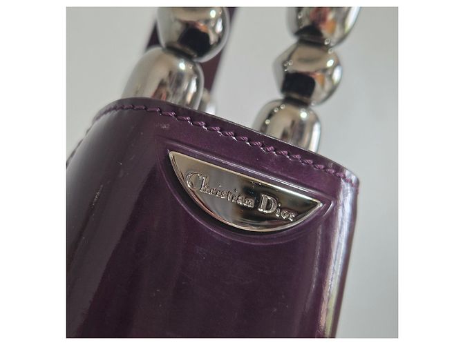 Borsa a Mano Christian Dior Malice in Pelle Verniciata Viola - vista 11