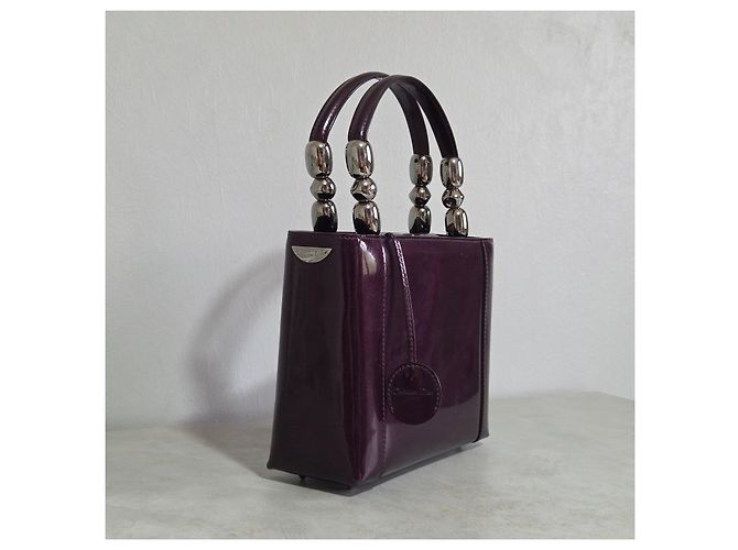 Borsa a Mano Christian Dior Malice in Pelle Verniciata Viola - vista 16