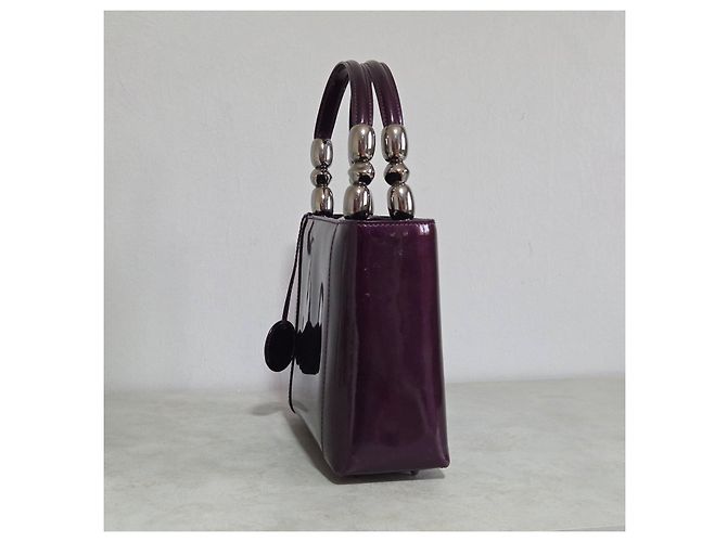 Borsa a Mano Christian Dior Malice in Pelle Verniciata Viola - vista 17