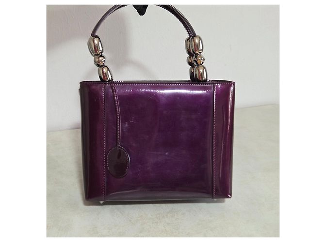 Borsa a Mano Christian Dior Malice in Pelle Verniciata Viola - vista 18