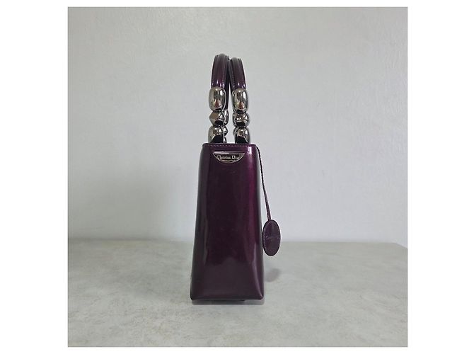 Borsa a Mano Christian Dior Malice in Pelle Verniciata Viola - vista 2