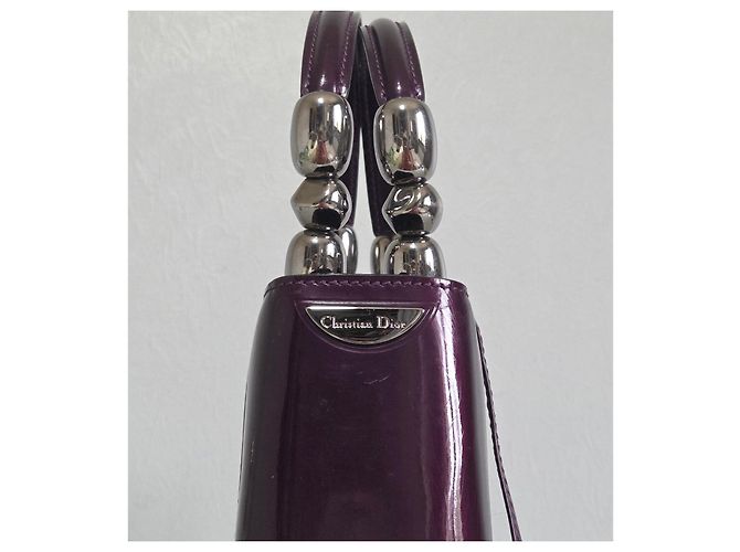 Borsa a Mano Christian Dior Malice in Pelle Verniciata Viola - vista 3
