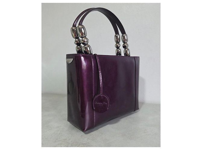 Borsa a Mano Christian Dior Malice in Pelle Verniciata Viola - vista 4