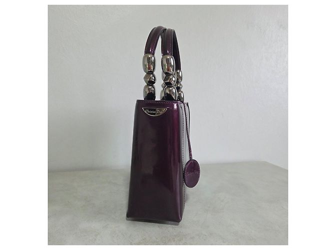 Borsa a Mano Christian Dior Malice in Pelle Verniciata Viola - vista 5