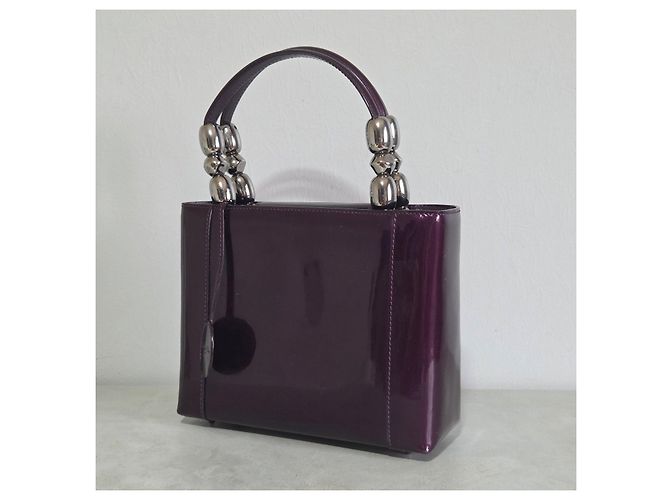 Borsa a Mano Christian Dior Malice in Pelle Verniciata Viola - vista 6