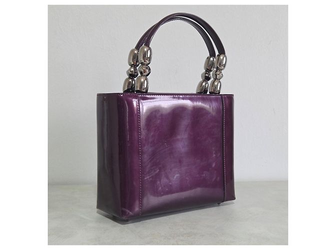 Borsa a Mano Christian Dior Malice in Pelle Verniciata Viola - vista 8