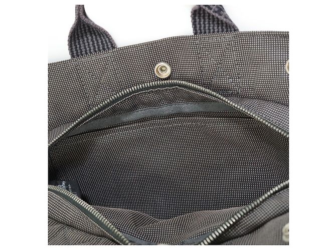 Hermès Herline Tote PM Tasche Grau Stoff - Ansicht 12