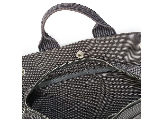 Hermès Herline Tote PM Tasche Grau Stoff - Ansicht 13