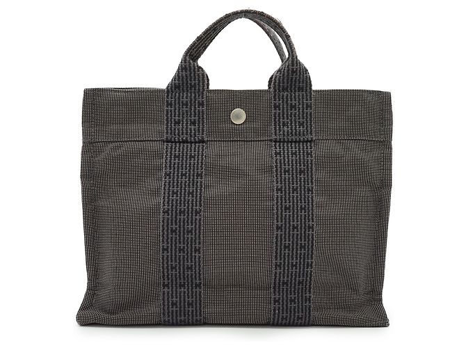 Hermès Herline Tote PM Tasche Grau Stoff - Ansicht 2