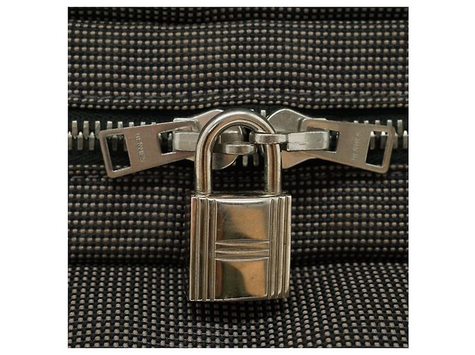 Hermès Herline Tote PM Tasche Grau Stoff - Ansicht 9