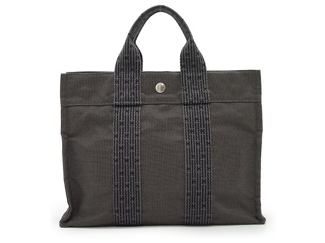 Hermès Herline Tote PM Grau Stoff - Ansicht 2
