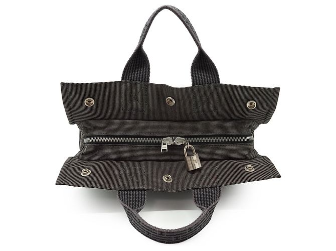 Hermès Herline Tote PM Grau Stoff - Ansicht 8