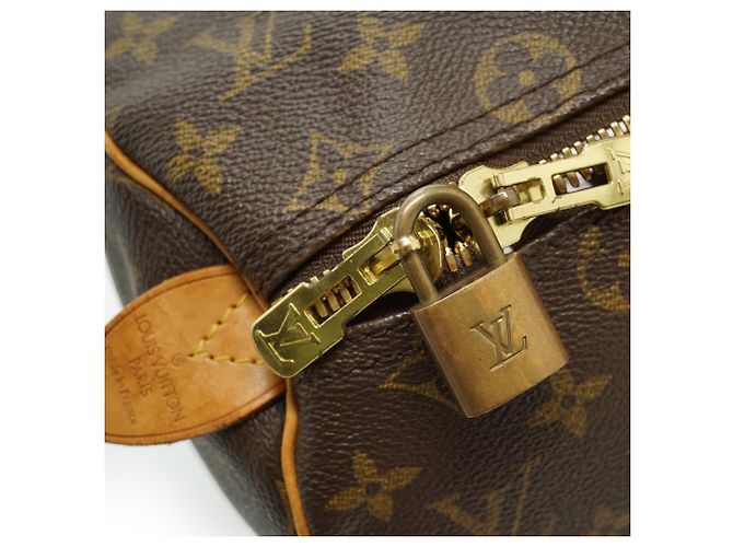 Louis Vuitton Keepall 45 Monogram Marrone Pelle - vista 13