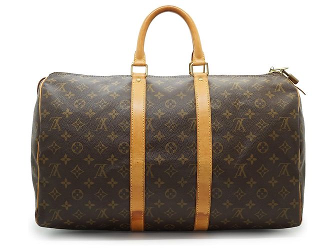 Louis Vuitton Keepall 45 Monogram Marrone Pelle - vista 2