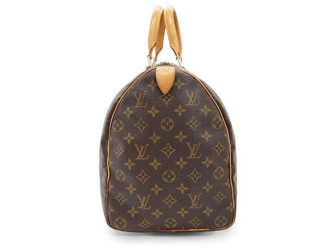 Louis Vuitton Keepall 45 Monogram Marrone Pelle - vista 3