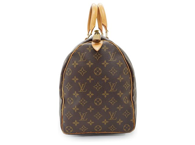 Louis Vuitton Keepall 45 Monogram Marrone Pelle - vista 4