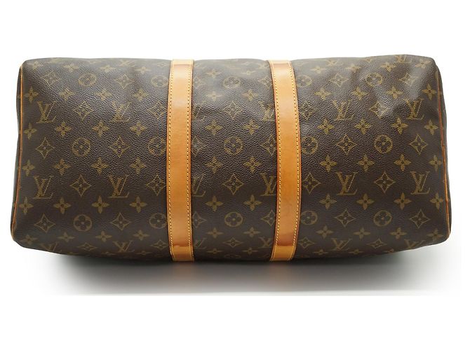 Louis Vuitton Keepall 45 Monogram Marrone Pelle - vista 5