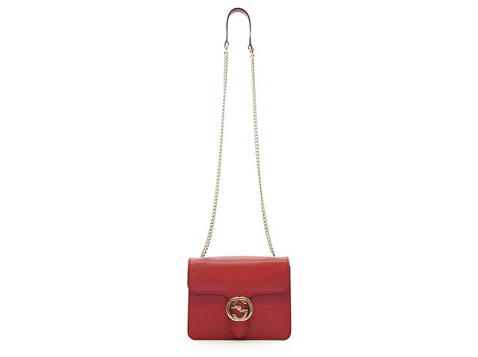 Gucci Bolsa de ombro pequena com corrente Interlocking G - vista 3