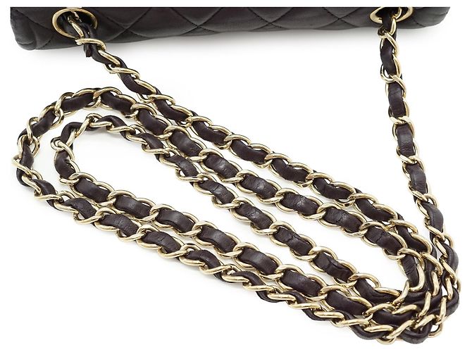 Chanel Mini Schultertasche aus gestepptem Lammleder mit einfacher Klappe und Kette - Ansicht 13