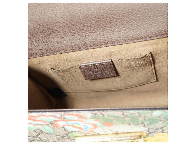 Padlock Gucci Borsa a spalla piccola con catena e stampa floreale GG Supreme con lucchetto Tian - vista 12