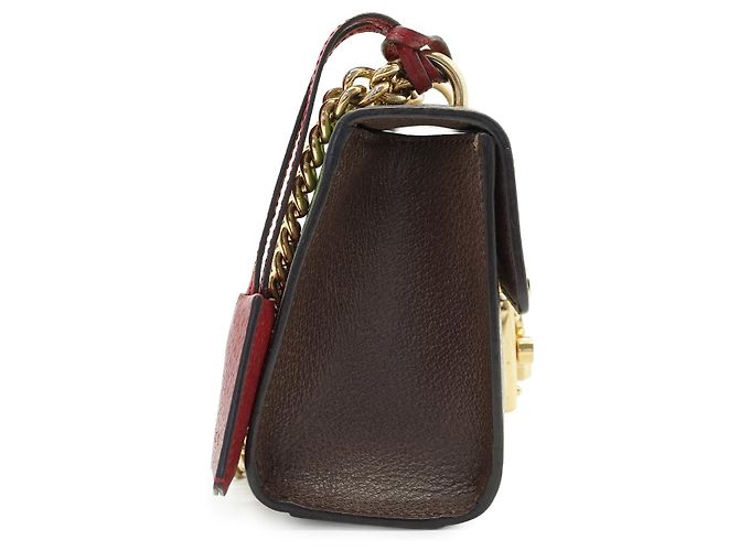 Padlock Gucci Borsa a spalla piccola con catena e stampa floreale GG Supreme con lucchetto Tian - vista 4