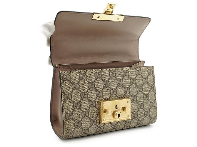 Padlock Gucci Borsa a spalla piccola GG Supreme con borchie e lucchetto decorato con perle - vista 11