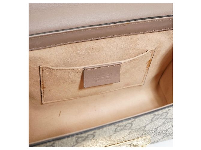 Padlock Gucci Borsa a spalla piccola GG Supreme con borchie e lucchetto decorato con perle - vista 12