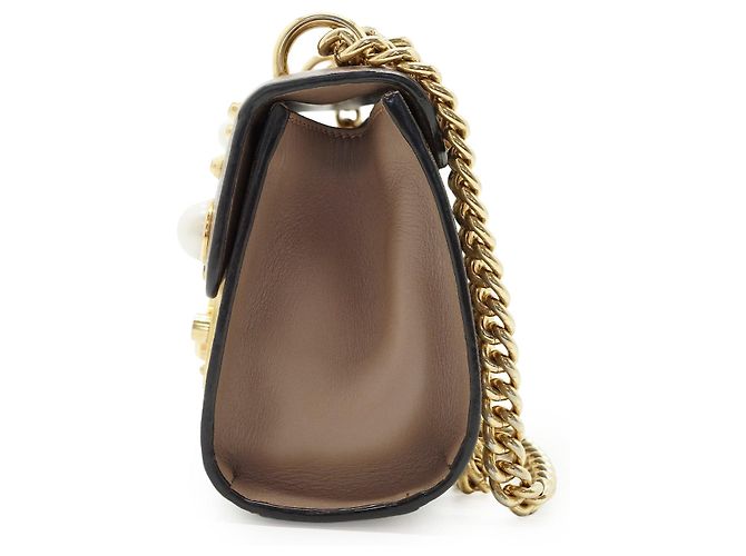 Padlock Gucci Borsa a spalla piccola GG Supreme con borchie e lucchetto decorato con perle - vista 3