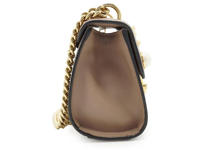 Padlock Gucci Borsa a spalla piccola GG Supreme con borchie e lucchetto decorato con perle - vista 4
