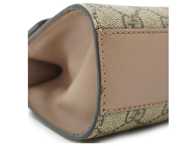 Padlock Gucci Borsa a spalla piccola GG Supreme con borchie e lucchetto decorato con perle - vista 7