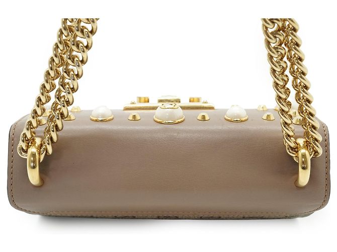 Padlock Gucci Borsa a spalla piccola GG Supreme con borchie e lucchetto decorato con perle - vista 9