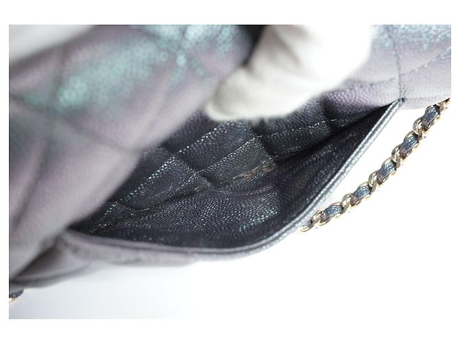 Chanel Portafoglio classico Matelassé in Caviale con catena - vista 19
