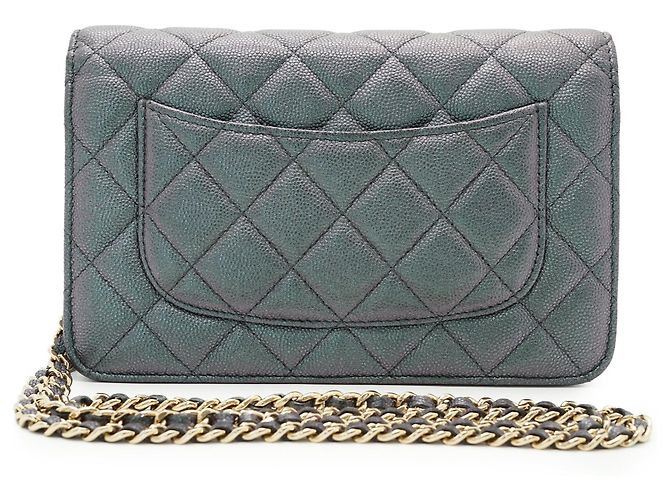 Chanel Portafoglio classico Matelassé in Caviale con catena - vista 2