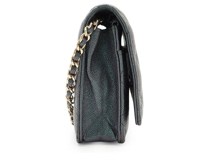 Chanel Portafoglio classico Matelassé in Caviale con catena - vista 4