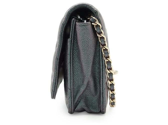 Chanel Portafoglio classico Matelassé in Caviale con catena - vista 5
