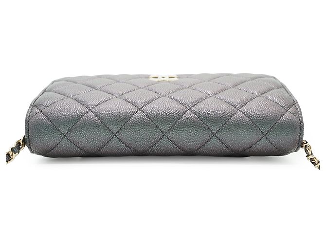 Chanel Portafoglio classico Matelassé in Caviale con catena - vista 9