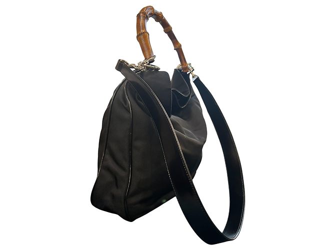 Bolsa de mão em nylon Bamboo da Gucci - vista 3