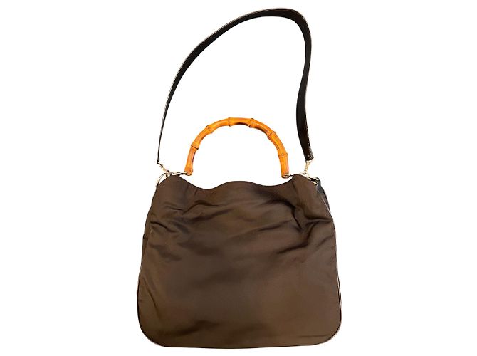 Bolsa de mão em nylon Bamboo da Gucci - vista 4