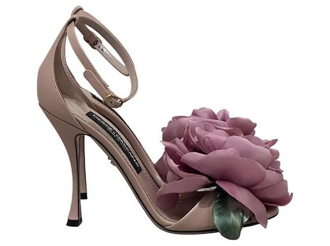 Sandali con tacco Desirée Floral Dolce & Gabbana Rosa Tg.37 usati - vista 4