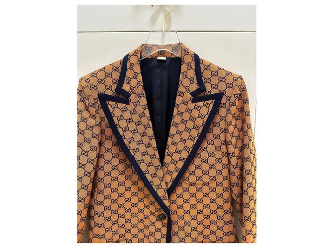 Blazer de lona con monograma GG de Gucci Talla 42 Usado - vista 2