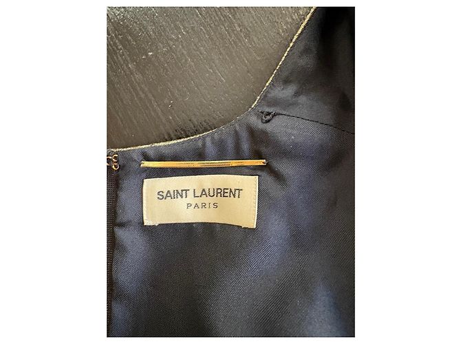 Saint Laurent Vestido recto dorado - vista 6