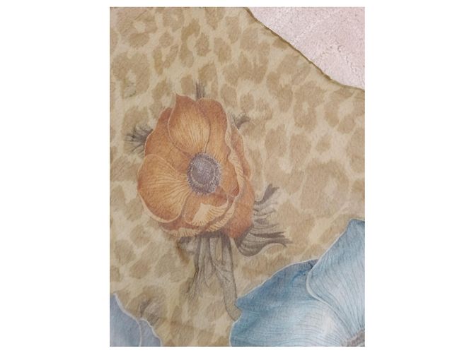 Salvatore Ferragamo Lenço de seda floral com estampado de leopardo - vista 8