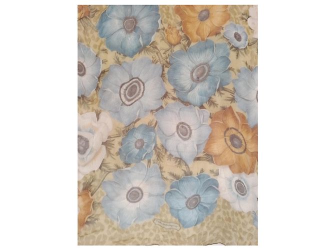 Salvatore Ferragamo Lenço de seda floral com estampado de leopardo - vista 9