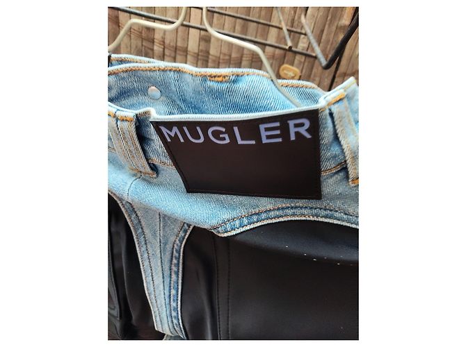 Thierry Mugler Jeans Mugler azzurro chiaro con inserti neri - vista 3