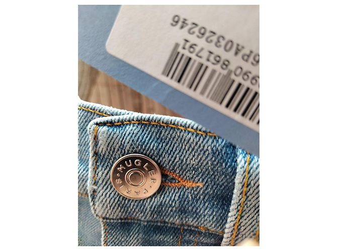 Thierry Mugler Jeans Mugler azzurro chiaro con inserti neri - vista 5