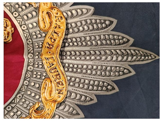 Pañuelo de seda Ralph Lauren con diseño de león y corona - vista 3