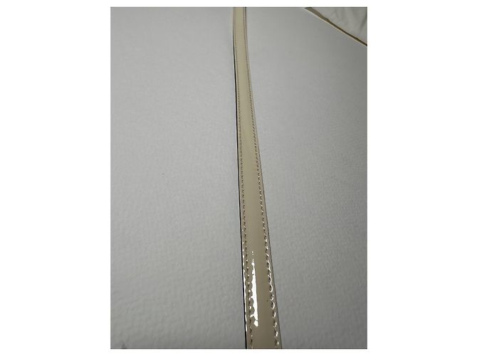 Gucci – Slim Ivory Patent Leather Belt with GG Buckle – Size 95 - vista 3