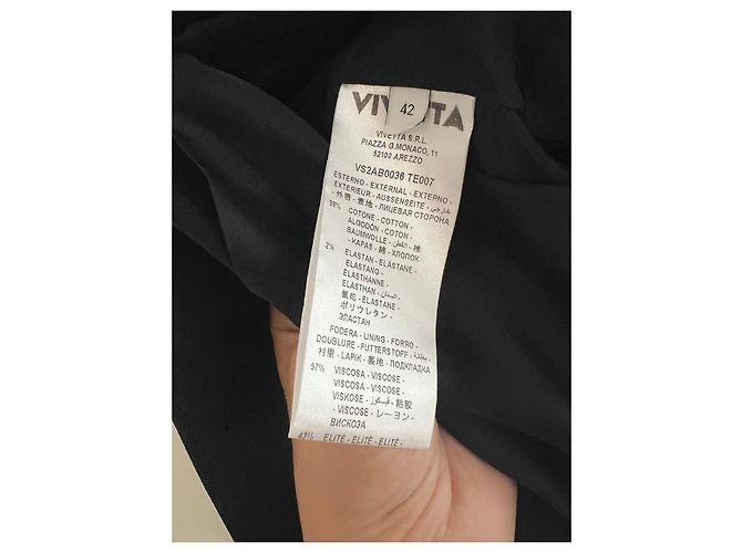 Autre Marque Vivetta Mini-Samtkleid in Schwarz mit Kristallen und Spitze - Ansicht 5