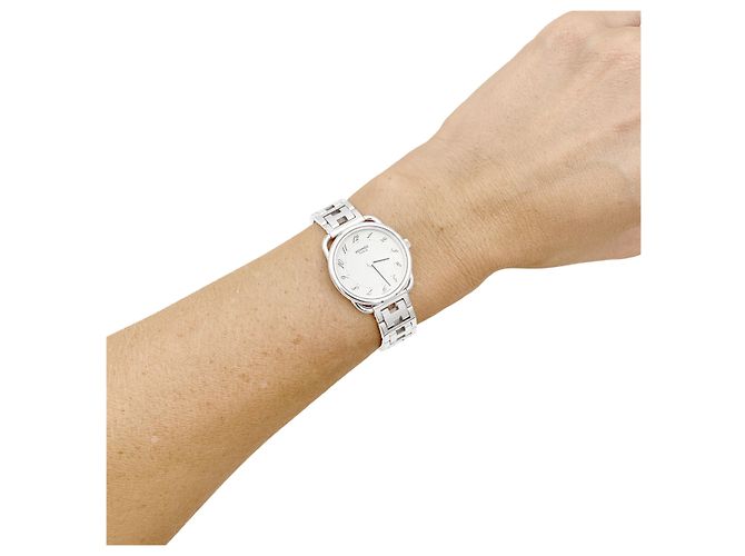 Hermès Uhr, "Arceau", Stahl, petit modèle. - Ansicht 5