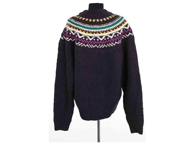 Pull Isabel Marant GIL en laine violet - vue 4